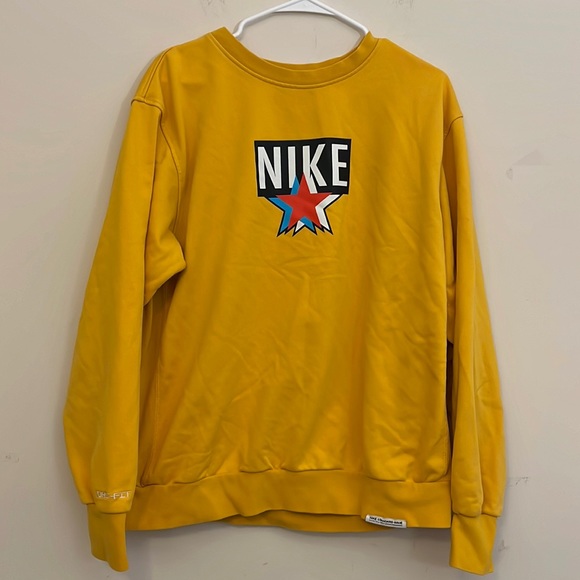 Nike Dri Fit Gold Crew Neck Sweatshirt Size Large - Picture 1 of 6